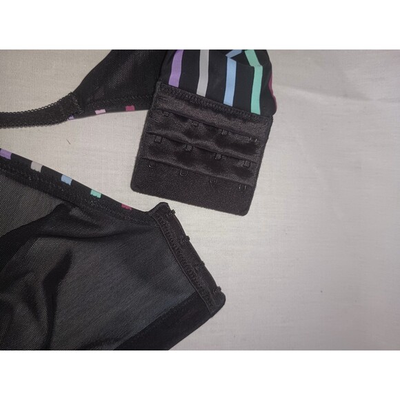 Women's Torrid 50D Bra Black Striped 3 Clasp Soft Intimates Underclothes - Picture 7 of 9